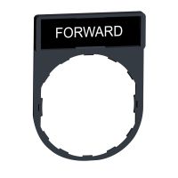 Ramka do mocowania etykiet 30x40mm czarna/czerwona z etykietą 8x27mm "FORWARD" Harmony XB4 | ZBY2305 Schneider Electric