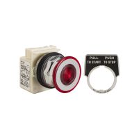 Przycisk grzybkowy Fi-40mm czerwony 2-pozycyjny stabilny LED 110V AC | 9001KR9P1R Schneider Electric