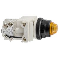 Przycisk do testu Fi-30mm pomarańczowy samopowrotny LED 120V 1NO metalowy ośmiokątny | 9001KT38LYA31 Schneider Electric