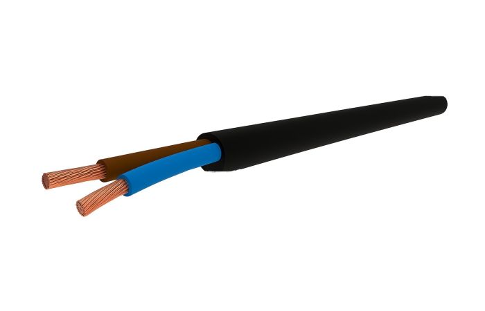 Przewód mieszkaniowy H03VVH2-F (OMYP) 2x1,5 300/300V czarny BĘBEN | KAB10000375-B Zamel