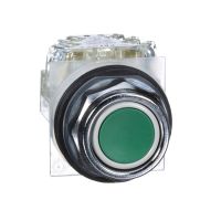 Przycisk kryty Fi-30mm zielony 2 pozycyjny samopowrotny 1 NC+1NO metalowy ośmiokątny Harmony 9001K | 9001KR1GH13 Schneider Electric
