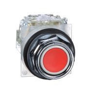 Przycisk kryty Fi-30mm czerwony 2 pozycyjny 1 NC+1NO metalowy ośmiokątny Harmony 9001K | 9001KR1RH13 Schneider Electric