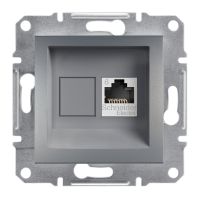 Gniazdo komputerowe pojedyncze 1xRJ45 kat. 6 UTP bez ramki, stal, Asfora | EPH4700162 Schneider Electric