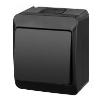 Łącznik hermetyczny natynkowy jednobiegunowy (schodowy) IP44, czarny, Hermes | 0331-09 Elektro-Plast Nasielsk