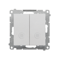 Przycisk podwójny zwierny bez piktogramu (moduł) 10AX 250V szybkozłącza IP20 Aluminium mat Simon 55 | TP2L2.01/143 Kontakt Simon