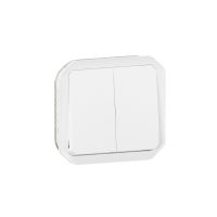 Łącz. podwójny/przy. podwójny mechanizm 10AX - 250 V~ biały, Nowe Plexo | 069625L Legrand