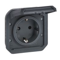Gniazdo schuko 2P+Z zaciski śrubowe mechanizm 16A-250V~ antracyt, Nowe Plexo | 069839L Legrand