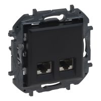 Gniazdo podwójne komputerowe 2x RJ45 kat. 6A UTP, czarny, NILOE STEP | 863568B Legrand