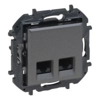Gniazdo podwójne komputerowe 2x RJ45 kat. 6 UTP, stalowy, NILOE STEP | 863464B Legrand