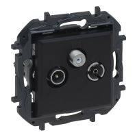 Gniazdo TV-R-SAT przelotowe, 14 dB, czarny, NILOE STEP | 863578B Legrand