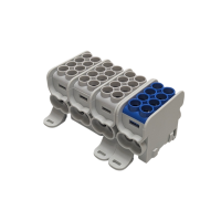 Blok dystrybucyjny, rozdzielczy HLAK 25 4P 2xAl/Cu 25mm²+16mm² 1000VAC/1500VDC szary, niebieski | MAG4253AB0 Morek