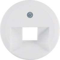 Płytka czołowa do gniazda przyłącz. UAE 1-kr komp. i tel., biały, Serie 1930/Glas | WTF4107WG Hager