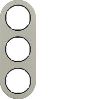 Ramka 3-krotna, stal szlachetna/czarny, R.classic | WLD9300STB Hager