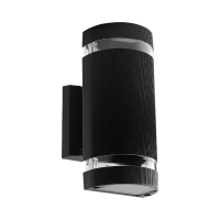 Kinkiet ogrodowy V-TAC czarny IP44 2xE27 okrągły góra dół VT-967 | 3800157683043 LED EUROPE