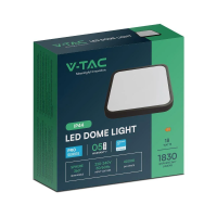 Oprawa sufitowa plafoniera V-TAC 18W LED SAMSUNG CHIP kwadrat 25x25cm natynkowy IP44 czarny VT-8618B | 3800170223455 LED EUROPE