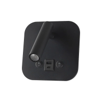 Oprawa LED V-TAC 8W COB CREE kinkiet czarny hotel łóżko USB+USB C włącznik VT-80068-B 3000K 830lm 2 | 3800170240872 LED EUROPE