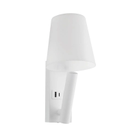 Oprawa LED V-TAC 2W COB CREE kinkiet biały hotel łóżko USB+USB C klosz VT-80062-W 3000K 60lm | 3800170240841 LED EUROPE