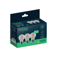 Żarówka LED V-TAC 12W filament E27 A60 (opak. 3szt) VT-2133 3000K 1521lm | 3800170254695 LED EUROPE