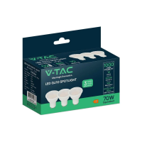 Żarówka LED V-TAC GU10 10W 100st (opak. 3szt) VT-271 4000K 1000lm | 3800170254633 LED EUROPE