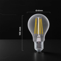 Żarówka LED V-TAC 12W filament E27 A60 (opak. 3szt) VT-2133 6500K 1521lm | 3800170254718 LED EUROPE