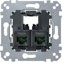 Gniazdo komputerowe podwójne RJ45 kat.5e UTP mechanizm , Merten | MTN4575-0002 Schneider Electric