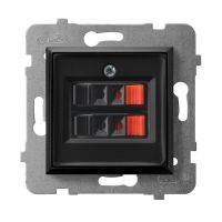 Gniazdo głośnikowe podwójne GG-2U/m/33 czarny matowy, Aria | GG-2U/m/33 Ospel