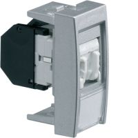 Gniazdo informatyczne z polem opisowym 1x RJ45 kat. 5e UTP, 1M, alu, Systo | WS210T Hager