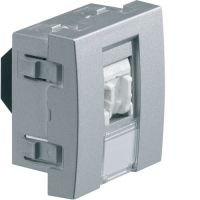 Gniazdo informatyczne z polem opisowym 1x RJ45 kat. 6 UTP, 2M, alu, Systo | WS220T Hager