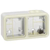 Puszka n/t podwójna pozioma biały/ecru 1we/2wy, Plexo | 069690 Legrand