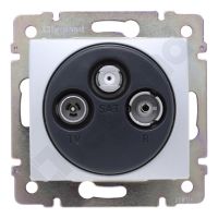 Gniazdo antenowe TV-RD-SAT, przelotowe 14dB, aluminium, Valena | 770137 Legrand