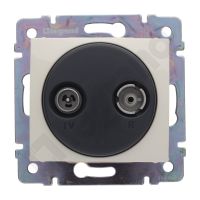 Gniazdo antenowe TV-RD przelotowe, kremowe, Valena | 774334 Legrand