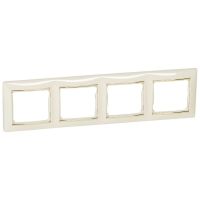 Ramka poczwórna pozioma, krem/złoto, Valena | 774154 Legrand