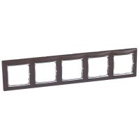 Ramka pięciokrotna pozioma, wenge/srebro, Valena | 770375 Legrand