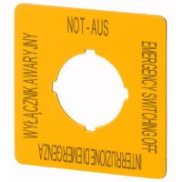 Szyld do przycisków bezpieczeństwa PL, GB, DE, I, M22-XYK15, żółty RMQ-Titan M22 | 167642 Eaton