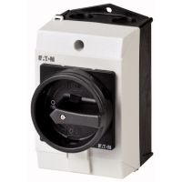 Łącznik krzywkowy 3P+N, 20A, 6,5kW, 0-1, , pokrętło czarne, w obudowie, T0-3-8901/I1/SVB-SW P/T | 231935 Eaton