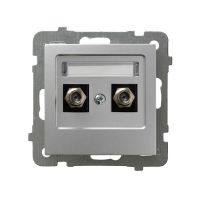 Gniazdo antenowe typu F podwójne, srebrne AS | GPA-2GF/m/18 Ospel