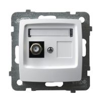 Gniazdo antenowe typu F pojedyncze GPA-1SF/m/00 seria KARO BIAŁY | GPA-1SF/m/00 Ospel