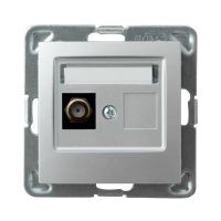 Gniazdo antenowe typu F pojedyncze GPA-1YF/m/18 srebro, Impresja | GPA-1YF/m/18 Ospel