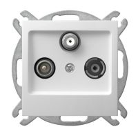 Gniazdo antenowe R-TV-SAT końcowe 1,5-2dB, białe, Impresja | GPA-YS/m/00 Ospel