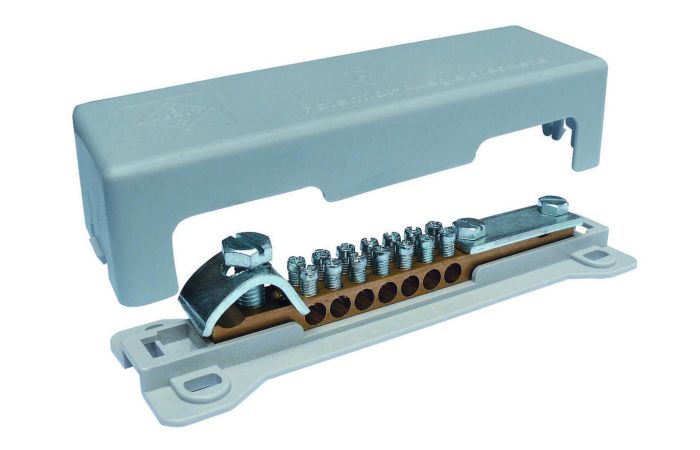 Szyna wyrównująca potencjał 1x50mm2, 7x25mm2, 30x4mm SWP2 | 84332002 Simet