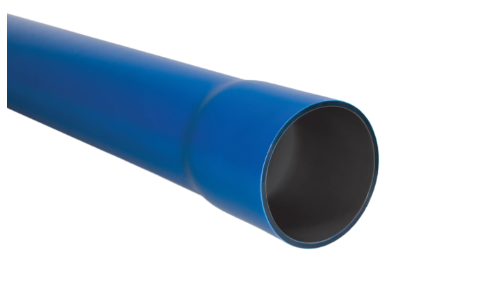 Rura osłonowa sztywna gładka z kielichiem ROS-M 160/8,0 750N niebieska (6m/35szt) SRS | 10677 TT Plast