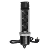 Gniazdo meblowe Ø6cm wysuwane z blatu z ładowarką USB i przewodem 1,5m, 3x2P+Z (Schuko), 2xUSB (typ | OR-GM-9027(GS) Orno