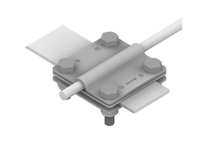 Złącze krzyżowe 3 płytki 4xM8 B do 30mm /OG/ | A191068 An-kom