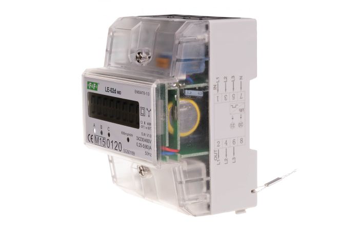 Licznik energii elektrycznej 3-fazowy 63A, MID | LE-02D F&F