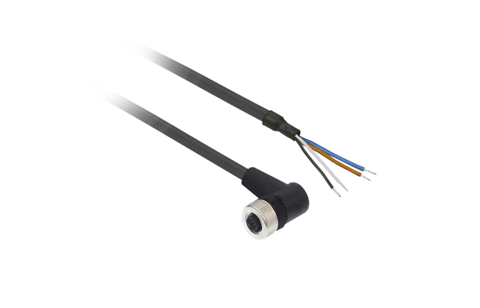 Złącze żeńskie M12 kątowe 4-pinowe kabel 10m PUR | XZCP1241L10 Telemecanique Sensors