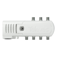 Wzmacniacz domowy ze złączami typu ''F'' 6 wyjść: VHF/UHF- LTE700 Ready | 553120 Televes