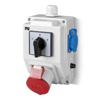 Zestaw instalacyjny z gniazdem RS-Z WYŁ.L-0-P, 3P+N+Z 16A, 2P+Z 230V, szary | 6272-20 Elektro-Plast Nasielsk