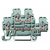 Złączka 2-piętrowa przelotowa/przelotowa, szara | 870-502 Wago