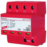Ogranicznik przepięć B+C Typ 1+2 4P 12,5kA/50kA 1,5kV 230V AC DEHNshield TNS 255 | 941400 Dehn