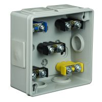 Puszka n/t 86x86x40mm IP55 6-wl klik dł.gum. z zaciskami VP 002-53, szara | 61.112 Elektro-Plast Opatówek